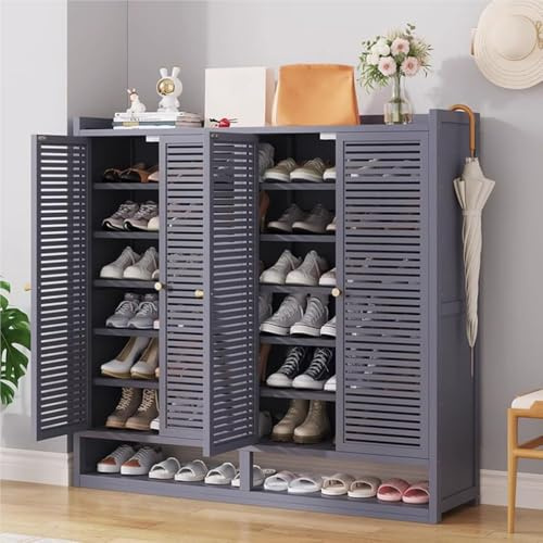 Générique Meuble de Rangement à Chaussures Armoire D'entrée étroite Buffet Haut en Rotin étagère à Chaussures en Bambou Grand Meuble à Chaussures Autoportant pour Entrée Couloir,I