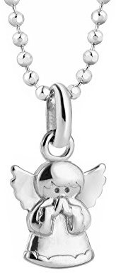 Engel-Anhänger Halskette Aus Sterling Silber Mit Verstellbarer Kugelkette Und Federringverschluss