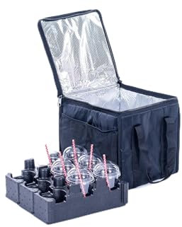 Drinks Delivery Bag for Hot or Cold Beverages with EPP cup holder for 9 cups