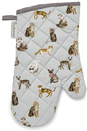 Cooksmart British Designed Oven Gloves | Modern Design Gauntlet Oven Gloves Heat Resistant | Oven Mitt or Baking Gloves Perfect For Modern Kitchens