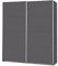 Rauch Möbel Caracas Schrank Schwebetürenschrank, Grau metallic, Schwarz, 2-trg., inkl. Zubehörpaket Premium 2 Kleiderstangen, 6 Einlegeböden, 1 Hakenleiste, 1 Türdämpfer-Set, BxHxT 181x210x62 cm