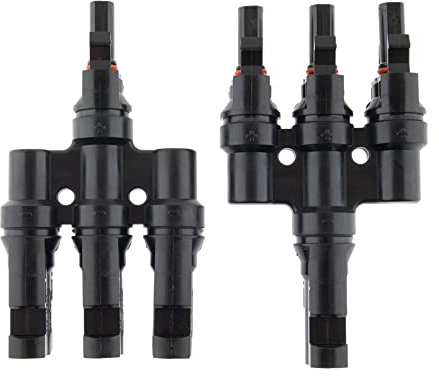 Seki Y-Stecker 3-fach Y Verbinder / Verteiler / Abzweigbuchsen zur Parallelschaltung von Solarmodulen; SET Zweiteilig; Solar Panel Parallel-Adapter - PV Stecker geeignet für Inselanlagen, 19306