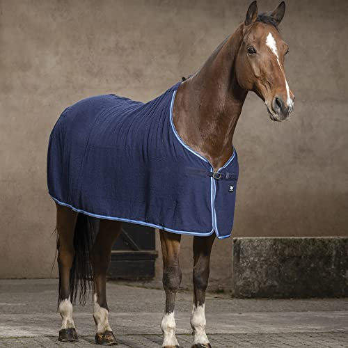 Equithème Riding World Éponge Frotteedecke, für Pferde, marineblau, 150 cm