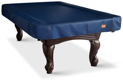 Bearcover Strapazierfähige Kunstleder-Billardtischabdeckung, wasserdicht und reißfest, Abdeckung für Billardtisch, 2,1/2,4/2,7 m (2,4 m/Blau/Kunstkalbsleder)