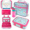 kinsho Bento Lunchbox mit Wasserflasche, Isoliertasche & Kühlakkus Set für Kinder Kleinkinder Mädchen, 4 Portionsfächer, herausnehmbares Tablett, Vorschule Kid Kleinkind Kita Mittagessen