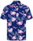 J.VER Mens Flamingo Hawaiian Shirt Short Sleeve Regular Fit Beach Funky Flower Summer Shirts Button Down Aloha Floral Holiday Party Blue XXL