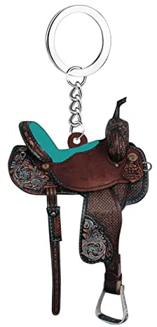 Yusheng Décoration de selle de cheval en acrylique - Porte-clés de selle western - Décoration intérieure de voiture - Accessoire pour les amateurs de chevaux