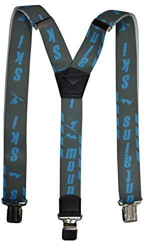 Olata Hosenträger für Skihosen | x- und y-förmige Hosenträger (Grau/Blau) – 4 cm. Erwachsene. Y-Form