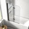 EMKE Duschtrennwand für Badewanne 120x140 cm, Duschwand für Badewanne Schwarz 2-teilig Faltbar, Duschabtrennung Badewanne Duschwand 6mm NANO Sicherheitsglas Badewannenaufsatz