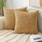 EMEMA Kissenbezug 50x50 cm Kordsamt Kissenbezüge Dekokissen Sofakissen Cord Kissenhülle Zierkissenbezug Kord Dekorative Weiche für Sofa Wohnzimmer Schlafzimmer 2er Set Taupe