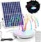 12W RGB Solar Springbrunnen mit Fernsteuerung, mit 5000mAh Batterie,Solar Teichpumpe mit Verstellbare Stützstange,mit 6 Düsen,Solarbrunnen für Vogelbad,Gartenteich,DIY Wasserspiel