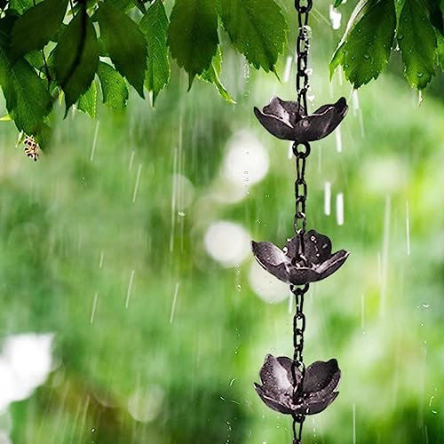 ENHEN Rain Chain Japanese Style Rain Water Chain Kit, Pergola/Home/Front Porch/Courtyard/Patio/Rv Rain Catcher Downspouts, Gift for Housewarming (Size : 5m/16.5ft)