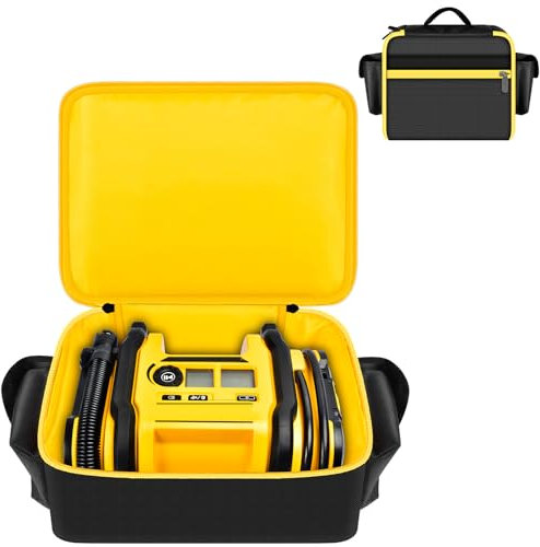 Air Compressor Cover Compatible with DEWALT 20V MAX Tire Inflator DCC020IB Cordless Tool Storage Organizer with Battery Pocket and Charging Kit, Color