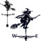 Kidmis Edelstahl-Wetterfahne, Wetterfahne aus Metall, Witch Wetterfahne aus Edelstahl, mit Dachhalterung, Gartendekoration für den Außenbereich, Bauernhof, Pavillon, Garten (Hexe)