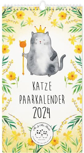 Mr. & Mrs. Panda Partnerkalender 2024 Katze Collection - Geschenk, Katzendeko, Jahreskalender, Kalender für Paare, Katzenmotiv, gemeinsamer Kalender,