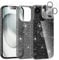 Noyabox for iPhone 15 Clear Glitter Case with 2 Screen Protectors, Sparkling Soft Transparent TPU Bumper Scratch-Resistant for Women and Girls, Black