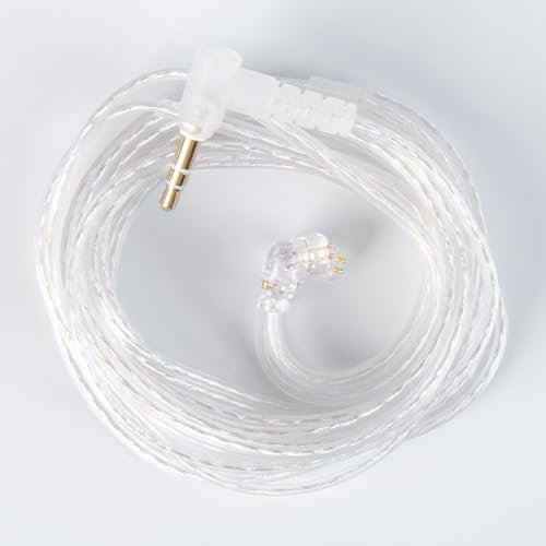 CCZ 2 Meter HIFI IEM-Kabel für Musiker und Sänger – 5N OFC versilbertes Ersatzkabel mit langlebigem 3,5mm dugó 2PIN für ZSNPRO/ZSNPROX/ZS10PRO/ZS10PROX/EDXPRO/STORM/AS16/AS24(QDC, kein Mikrofon)