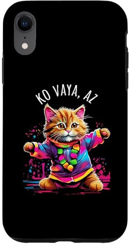 Ko Vaya Arizona tanzende Katze, buntes niedliches Kätzchen-Design Hülle für iPhone XR