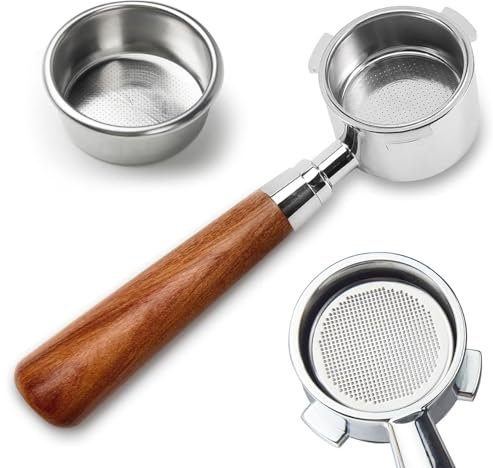 Porte-filtre sans fond 51 mm avec 3 oreilles, filtre à expresso Bottomless Porta, porte-filtre compatible avec DeLonghi Dedica EC680, EC685, EC885, panier filtrant en acier inoxydable et poignée en