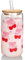 Tasse en verre avec couvercle et pailles - Motif cerise - 17,6 oz - Tasse à café glacé avec couvercle - Joli bol en verre - Cadeau d'anniversaire pour femme