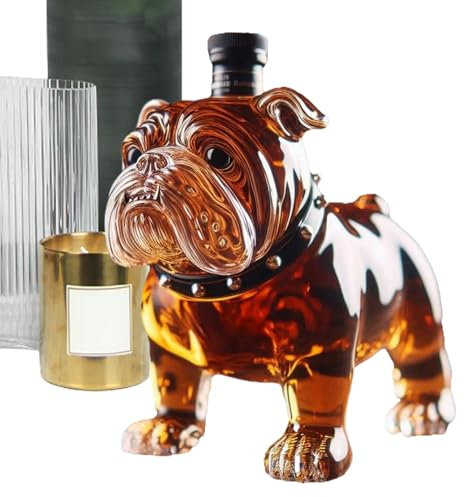 Ahuuen Dog Whiskey Bottle - Large Capacity Liquor Glass Decanter - Alcohol Decanter for Restaurants Shelves, Collectible Liquor Bottle
