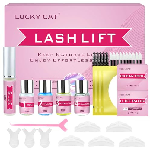 2026 Lash Lift Kit Eyelash Perm Kit, Professional Eyelash Curling Set with Glue Upgraded Version, Semi-Permanent Curling Perming Wave Eyelash Lift Kit Suitable for Salon at Home