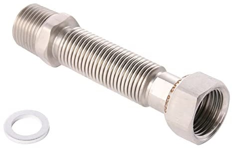 Sanitop-Wingenroth Edelstahl-Flexrohr | R1 | Flexibles Anschlussrohr | Längenverstellbar von 200-410 mm | Universelles Verbindungsrohr | Edelstahl | 27013 7