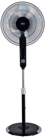 Beko efs6000b Beko-EFS6000B-Ventilatore a Piantana, Altezza e Inclinazione Regolabile-Nero, 45,2 x 43 x h145 cm, 55 W, 42 Decibel, Plastica, 4 Velocità