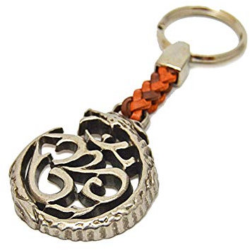 Schlüsselanhänger Schlüsselring Om an Lederband - EIN besonderes Schmuckstück, das Kraft gibt. 7cm Plus Ring 2,5cm