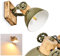 Wandleuchte Orny, verstellbare Wandlampe aus Metall/Holz in Grün/Weiß/Braun, 1-flammig, 1 x E27-Fassung, Wandspot im Retro/Vintage Design, ohne Leuchtmittel