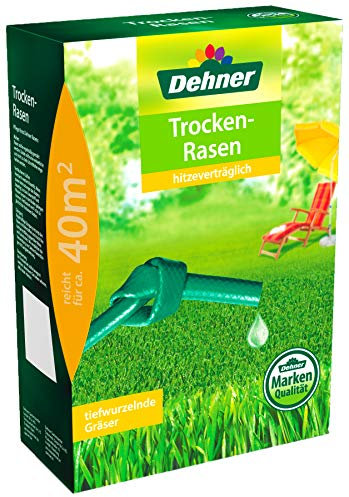 Dehner Rasen-Saatgut, Trockenrasen, 1.25 kg, für ca. 40 qm, Grün