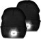 Unisex 4 LED Lighted Beanie Cap, USB Rechargeable Running Hat Super Bright Hands Free Headlight Torch Hat, Headlamp Hat for Running Hiking，Gifts for Dad Men Women