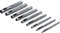 OC-PRO Emporte Pièces Ronds à Frapper - Jeu de 9 Outils de 2.5 à 10 mm - Idéal pour Matières Synthétiques, Carton, Cuir, Bois, Cuivre, Aluminium et Acier Doux - Coffret Argenté en Aluminium et Bois