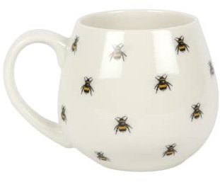 something different DP_08931 Tasse ronde Motif abeille Blanc 9 x 14 x 10 cm