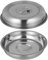 Lurrose 2pcs Stainless Steel Round Food Cover Metal Plate Cover Steak Lid Flat Cheese Melting Dome for Top Griddle Grill Indoor Outdoor Silver