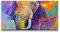 Paul Sinus Leinwandbild 120x60cm Elefant Abstrakt Farbenfroh Bunt Kunstvoll Stoßzähne