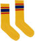 kabak Sportsocken Wadenlang Frottee 80er Retro Style Aerobic Laufen Yoga Unisex Farben Elastisches Bündchen Atmungsaktiv, Gelb/Rot 42-46 EU