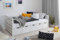 TiCAA Sofabett Naomi inkl. 5X Schubkästen, 120x200, Weiß
