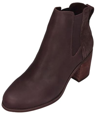 TOMS Women's Evelyn Chelsea Boot, BlackBerry Leather/Suede, 7.5 UK