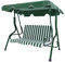 Dondolo 3 Posti Con Tettuccio Parasole Regolabile Cuscini Imbottiti Struttura Robusta In Acciaio Verniciato Da Esterno Giardino Balcone Terrazzo Piscina 170 x 110 x 153 Cm (Verde A Righe)