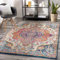 Livabliss Rabat Vintage Teppich groß - Teppich Wohnzimmer 140x200 cm, Esszimmer, Schlafzimmer, Orientalischer Teppiche Boho Style - Carpet Living Room, Bunter Muster, Fuchsie, Elfenbein, Orange, Blau