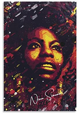 JINLIMAO Poster Kunstdrucke 30 * 50CM Senza Cornice Nina Simone Poster Decorazione Soggiorno Camera da letto Pittura