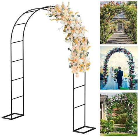 Schwer Rosenbogen Verzinkt Gartenbogen, Stabil Metall Torbogen für Rosen Und Kletterpflanzen Zur Unterstützung Pflanzen Rosengestell Torbogen-Gartendekoration(3.5 * 2.2 m/11.5 * 7.2 ft)