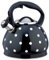 Bouilloire sifflante vintage à pois, en acier inoxydable, 3 litres (noir)