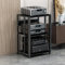 2/3/4 Ebenen HiFi Rack Audio Rack, Audio Rack Hifi Regal HiFi-Audio-Rack-Schrank Für Zuhause, Beweglicher Audio-Video-Turm, Verstärker-Rack-Regal, TV Rack HiFi Regal Audio Schrank(Black,H69cm/27.1in-A