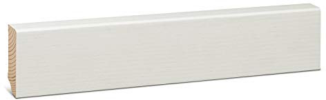 KGM 60-FSC®-zertifiziert Eiche - weiß RAL9010 aus Fichte Massivholz – furniert – weiß lackiert – Maße: 2400 x 20 x 60 mm – 1 Stück