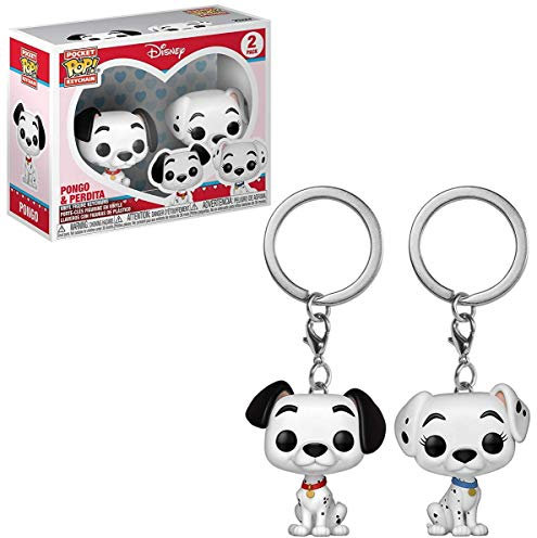 Funko Pocket POP! Keychain 2-Pack: Disney 101 Dalmatians: Pongo & Purdy - Perdita - les 101 Dalmatiens - Mini-figurine en Vinyle à Collectionner Porte-clés Fantaisie - Cadeau de Noël - Movies Fans