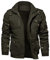 KEFITEVD Bomber Jacket avec Capuche Doublure Hommes Printemps Hiver Cargo Vestes Militaire Manteaux Coupe Vent avec Poches,Armée Verte,3XL
