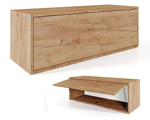 PLATAN ROOM Hängeschrank Schrank 60 cm 80 xm 100 cm Küchen-Klapphängeschrank für Bad, Flur, Wohnzimmer Wandschrank (Eiche Gold, 100 x 35 x 35)