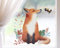 TinyFoxes Fensterbild Fuchs und Hummel - selbsthaftend und wiederverwendbar - Fensterbild Frühling - handgezeichnet von Kristin Franke